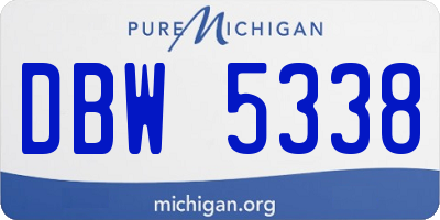 MI license plate DBW5338