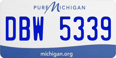 MI license plate DBW5339