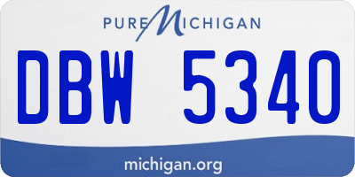 MI license plate DBW5340