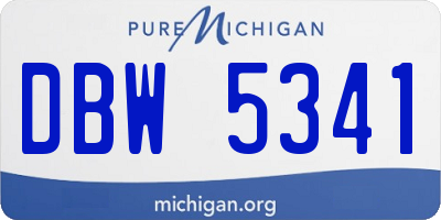 MI license plate DBW5341