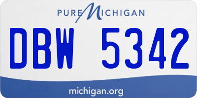 MI license plate DBW5342