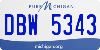 MI license plate DBW5343