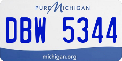 MI license plate DBW5344