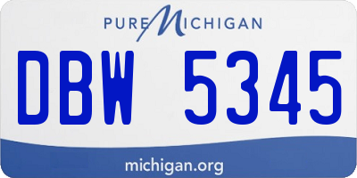 MI license plate DBW5345