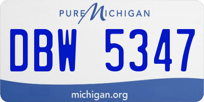 MI license plate DBW5347