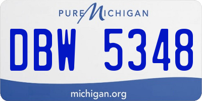 MI license plate DBW5348