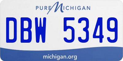 MI license plate DBW5349