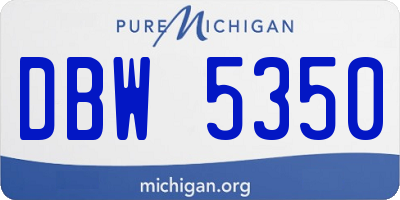 MI license plate DBW5350