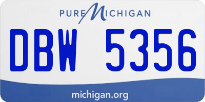 MI license plate DBW5356