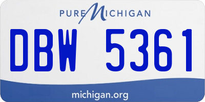 MI license plate DBW5361