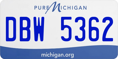 MI license plate DBW5362