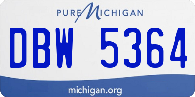 MI license plate DBW5364