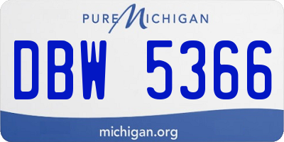MI license plate DBW5366