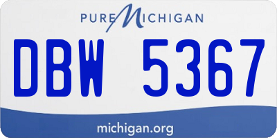 MI license plate DBW5367