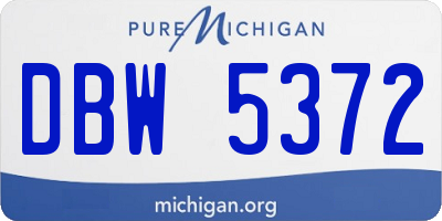 MI license plate DBW5372