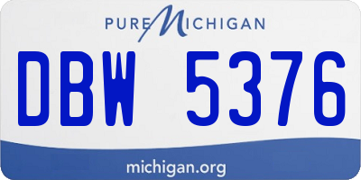 MI license plate DBW5376