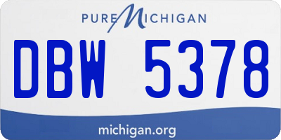 MI license plate DBW5378