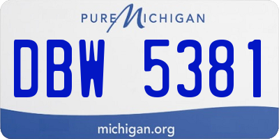 MI license plate DBW5381