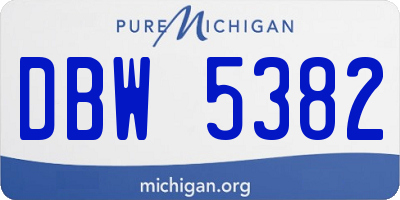 MI license plate DBW5382