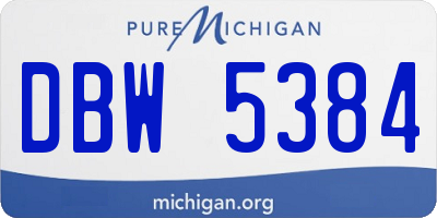 MI license plate DBW5384