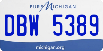 MI license plate DBW5389