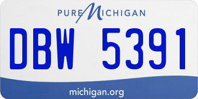 MI license plate DBW5391
