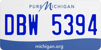 MI license plate DBW5394