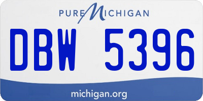 MI license plate DBW5396