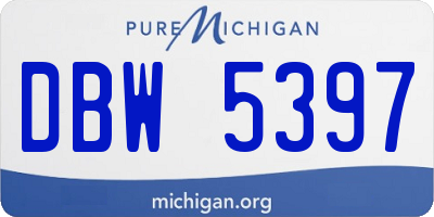 MI license plate DBW5397