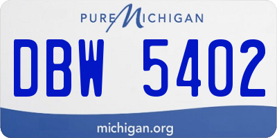 MI license plate DBW5402