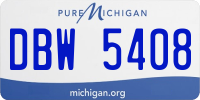MI license plate DBW5408