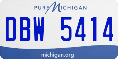 MI license plate DBW5414