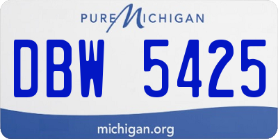 MI license plate DBW5425