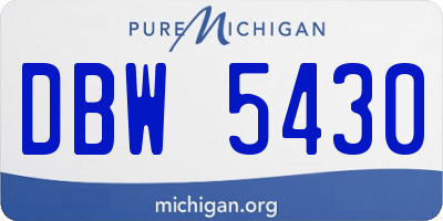MI license plate DBW5430