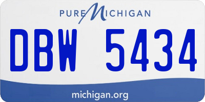 MI license plate DBW5434