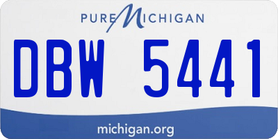 MI license plate DBW5441