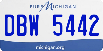 MI license plate DBW5442