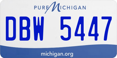 MI license plate DBW5447
