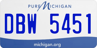 MI license plate DBW5451