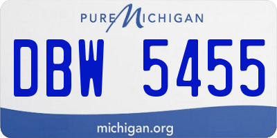 MI license plate DBW5455
