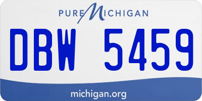 MI license plate DBW5459