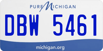 MI license plate DBW5461