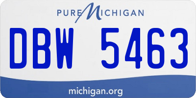 MI license plate DBW5463