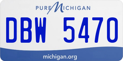 MI license plate DBW5470