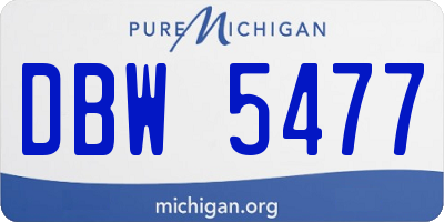 MI license plate DBW5477