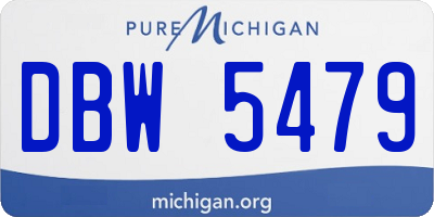 MI license plate DBW5479