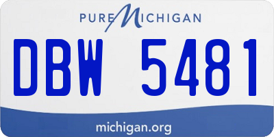 MI license plate DBW5481
