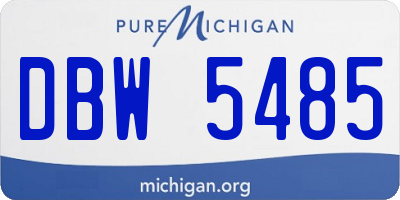 MI license plate DBW5485