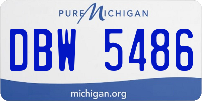 MI license plate DBW5486