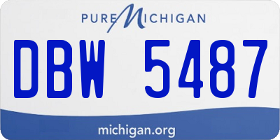 MI license plate DBW5487